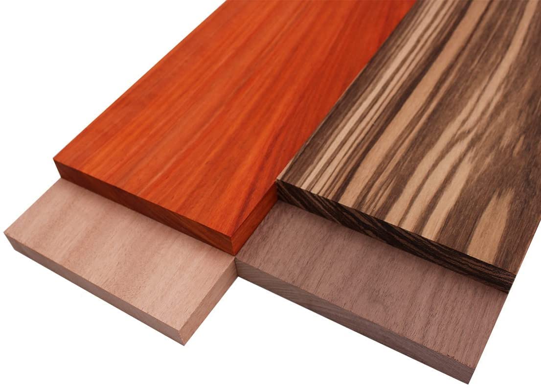 Hardwood decking material samples